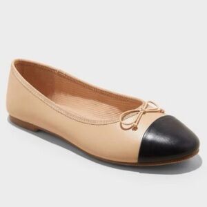A New Day Janie Ballet Flats with Memory Foam Insole Tan New no Box